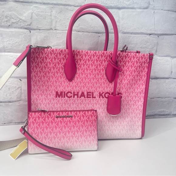 Michael Kors Mirella Medium Tote & Wallet Dragonfruit - Picture 1 of 8